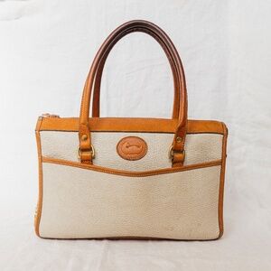 Dooney And Bourke Vintage All Weather Leather Handbag Cream Brown